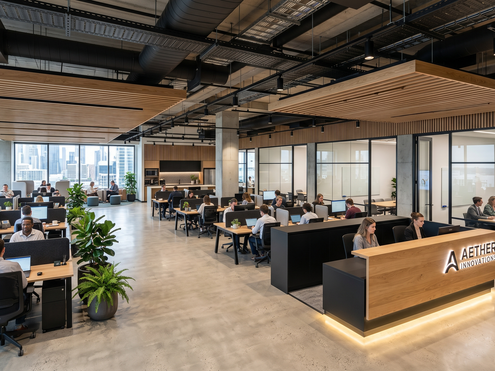 Modern co-working space and office virtual tour preview