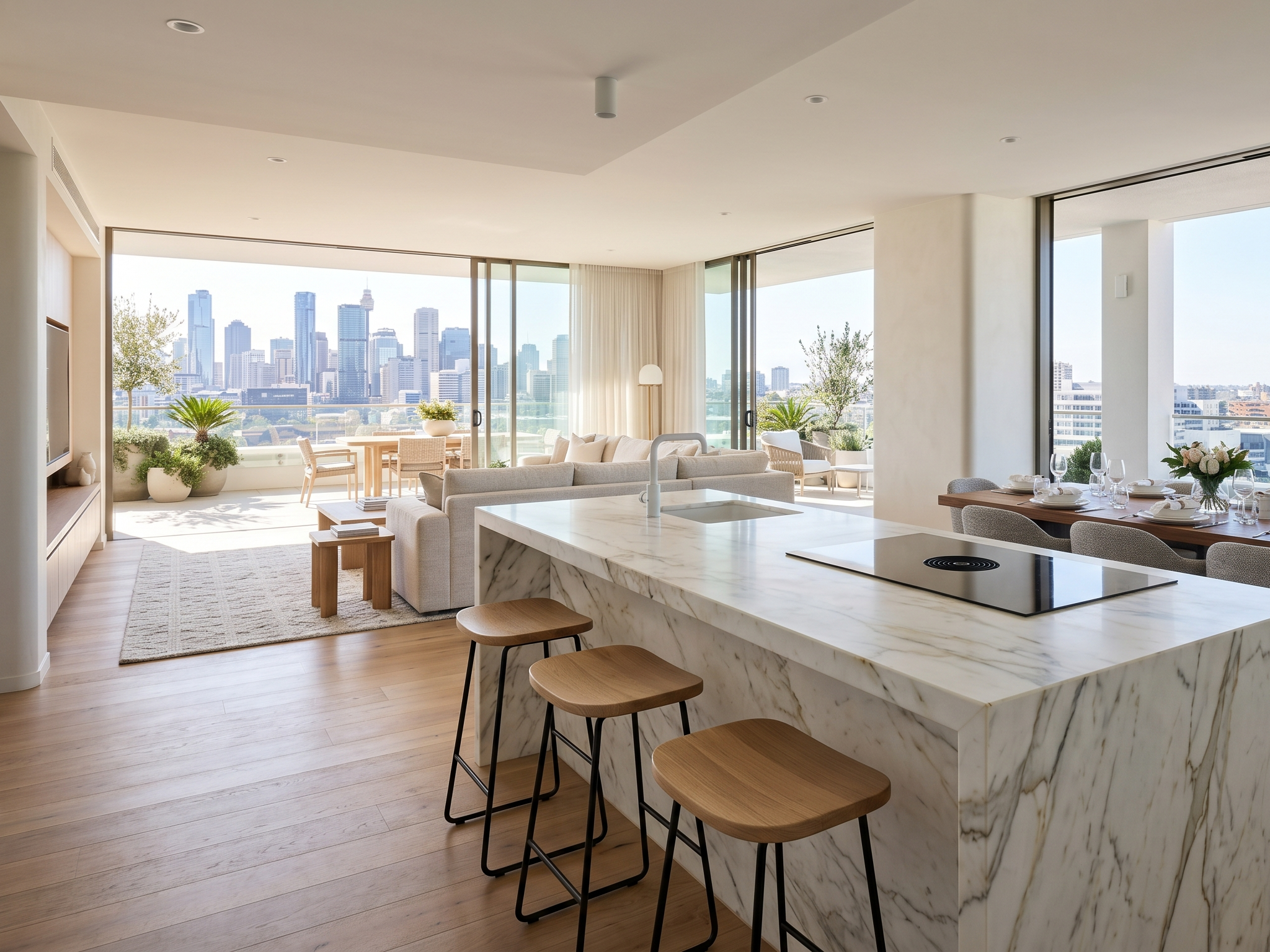 High-end penthouse real estate lounge virtual tour preview